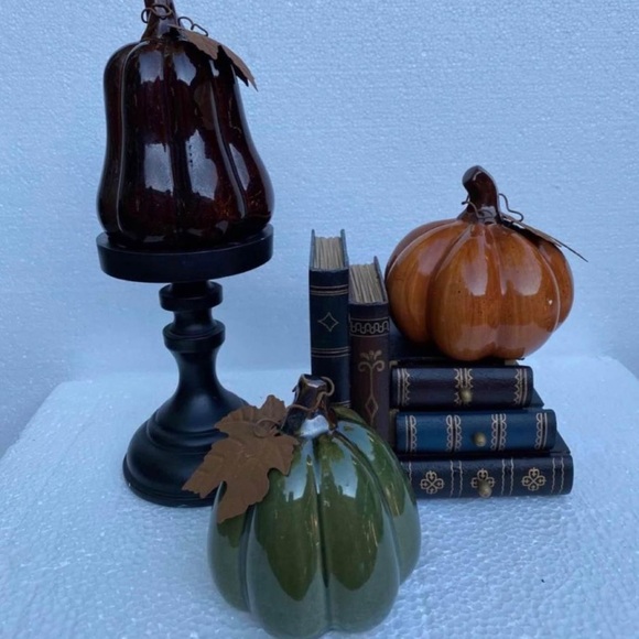 Celebrating Home Fall Accent Ceramic Pumpkin Shaped - Picture 3 of 8